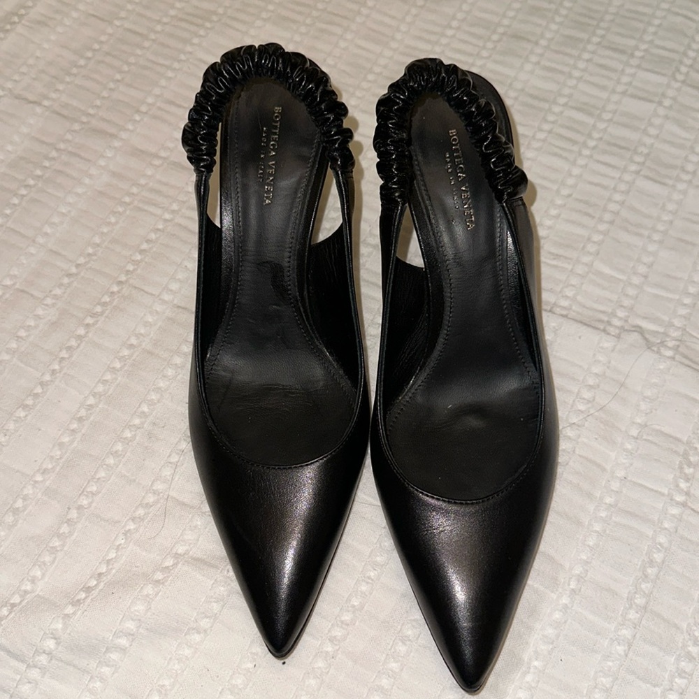 Bottega Veneta Black Sling-Back Pointed Pumps